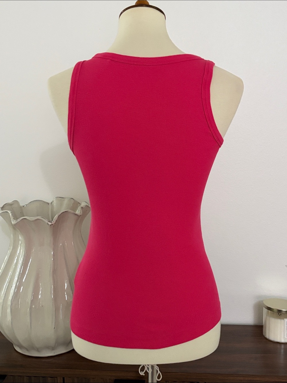 COS Hot Pink Ribbed Tank Top - Picture 4 of 9